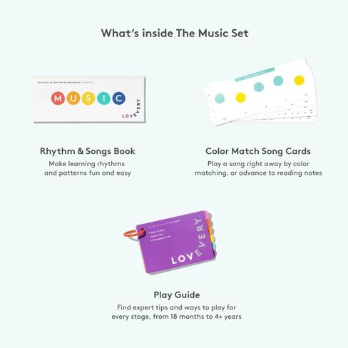 LOVEVERY | The Music Set | 6 Montessori Musical Instruments & Rhythm Book | Educational Toys for Toddlers & Preschoolers | Simple Songs and Play Guide | Ages 18 Months to 4+ Years in Saudi Arabia