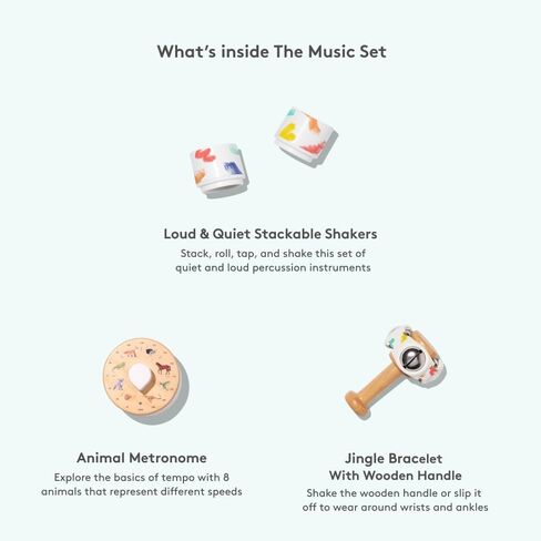 LOVEVERY | The Music Set | 6 Montessori Musical Instruments & Rhythm Book | Educational Toys for Toddlers & Preschoolers | Simple Songs and Play Guide | Ages 18 Months to 4+ Years in Saudi Arabia