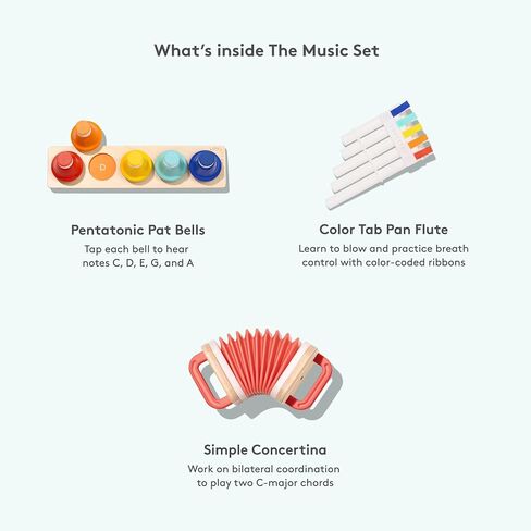 LOVEVERY | The Music Set | 6 Montessori Musical Instruments & Rhythm Book | Educational Toys for Toddlers & Preschoolers | Simple Songs and Play Guide | Ages 18 Months to 4+ Years in Saudi Arabia