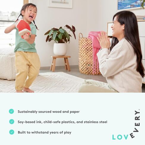 LOVEVERY | The Music Set | 6 Montessori Musical Instruments & Rhythm Book | Educational Toys for Toddlers & Preschoolers | Simple Songs and Play Guide | Ages 18 Months to 4+ Years in Saudi Arabia