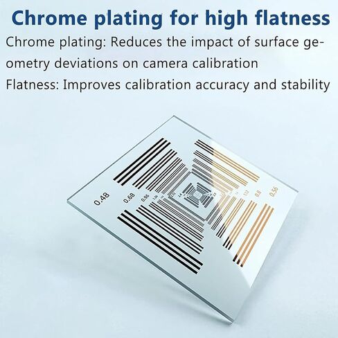 3''x3'' Camera Resolution Test Chart, Camera Lens Resolution Calibration Board, Accuracy ±1um and 90% Light Transmittance, Sharpness and Resolution Test Card, for Research, Inspection in Saudi Arabia