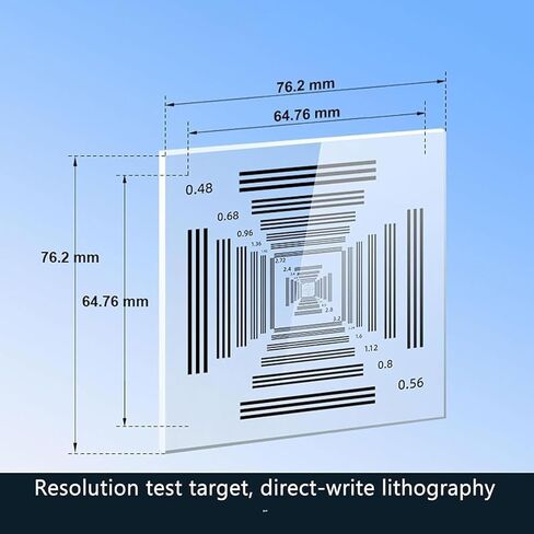 3''x3'' Camera Resolution Test Chart, Camera Lens Resolution Calibration Board, Accuracy ±1um and 90% Light Transmittance, Sharpness and Resolution Test Card, for Research, Inspection in Saudi Arabia
