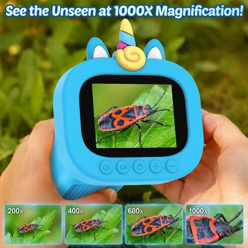 Digital Microscope Portable Handheld for Kids - 2.4" Display Gifts | Mini Digital Kids Microscope Kit, 1000X Pocket Educational Science Toy Microscope Outdoor Gifts for Kids in Saudi Arabia