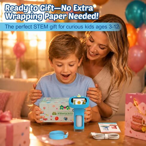 Digital Microscope Portable Handheld for Kids - 2.4" Display Gifts | Mini Digital Kids Microscope Kit, 1000X Pocket Educational Science Toy Microscope Outdoor Gifts for Kids in Saudi Arabia