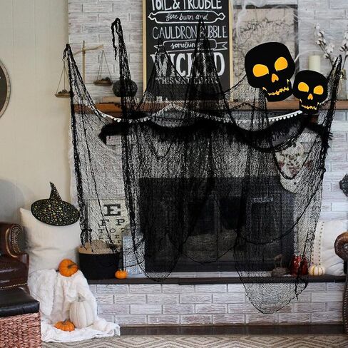 590" x 30" Halloween Creepy Cloth Spooky Halloween Decorations Indoor Outdoor Haunted House Party Decor Supplies Backdrops for Garden,Doorways,Yard,Home,Windows in Saudi Arabia