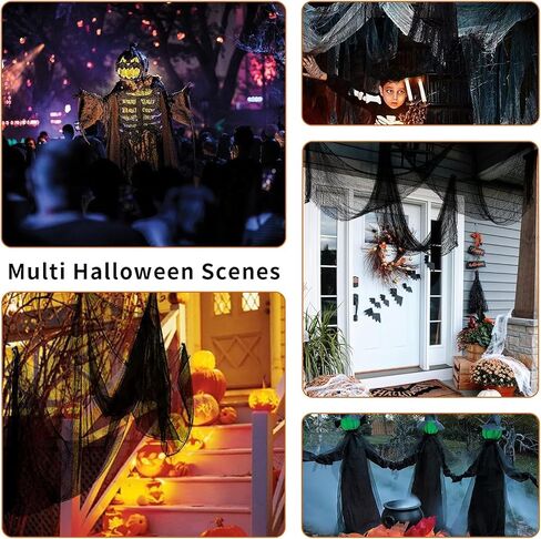 590" x 30" Halloween Creepy Cloth Spooky Halloween Decorations Indoor Outdoor Haunted House Party Decor Supplies Backdrops for Garden,Doorways,Yard,Home,Windows in Saudi Arabia