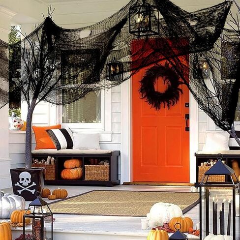 590" x 30" Halloween Creepy Cloth Spooky Halloween Decorations Indoor Outdoor Haunted House Party Decor Supplies Backdrops for Garden,Doorways,Yard,Home,Windows in Saudi Arabia