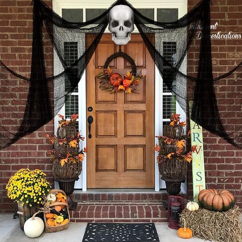 590" x 30" Halloween Creepy Cloth Spooky Halloween Decorations Indoor Outdoor Haunted House Party Decor Supplies Backdrops for Garden,Doorways,Yard,Home,Windows in Saudi Arabia