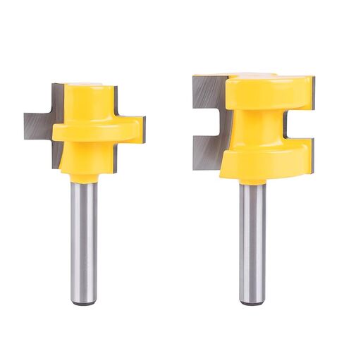2Pcs Tongue and Groove Router Bit Set, 1/2" Shank, 3 Teeth SHD-02 | Adjustable T Shape Wood Milling Cutter for Making Raised Panel Cabinet Door in Saudi Arabia