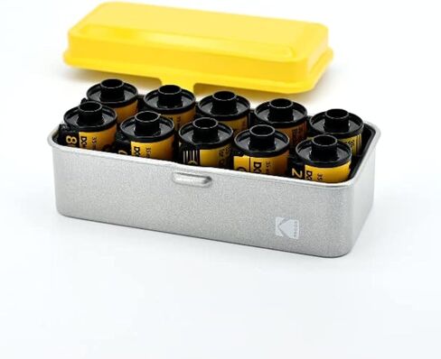 KODAK 120/135 Film Case - for 8 Rolls of 120 Films / 10 Rolls of 35mm Films - Retro Steel Case to Sort & Safeguard Film (Yellow) (Film is not Included) in Kuwait