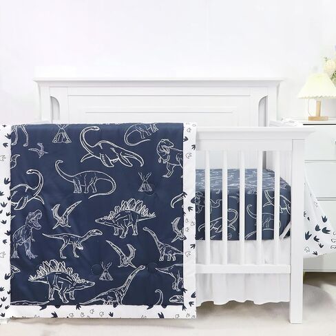 Floral Crib Bedding Set for Girls, 4 Pieces Pink Baby Nursery Bedding Set for Standard Size Crib, Including Soft Comforter, Crib Sheet, Ruffled Crib Skirt, Diaper Stacker in Saudi Arabia
