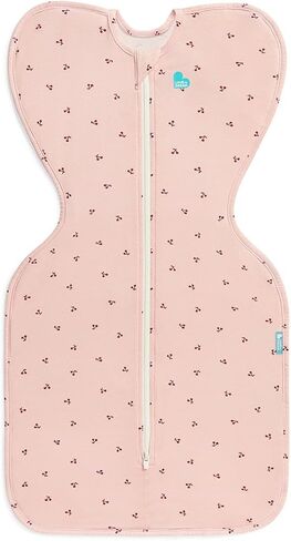 "Love to Dream Swaddle Up Bamboo, Arms Up Position, Soft and Luxurious 95% Viscose from Bamboo,5% Elastane Wearable Blanket 1.0 TOG - (20-24°C) Ideal for Moderate Temps(Cherries Blush,Medium, 6–8.5kg) in Kuwait