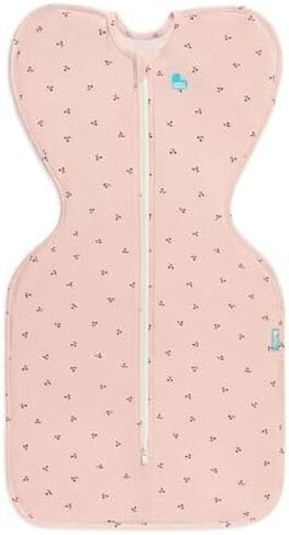 "Love to Dream Swaddle Up Bamboo, Arms Up Position, Soft and Luxurious 95% Viscose from Bamboo,5% Elastane Wearable Blanket 1.0 TOG - (20-24°C) Ideal for Moderate Temps(Cherries Blush,Medium, 6–8.5kg) in Kuwait