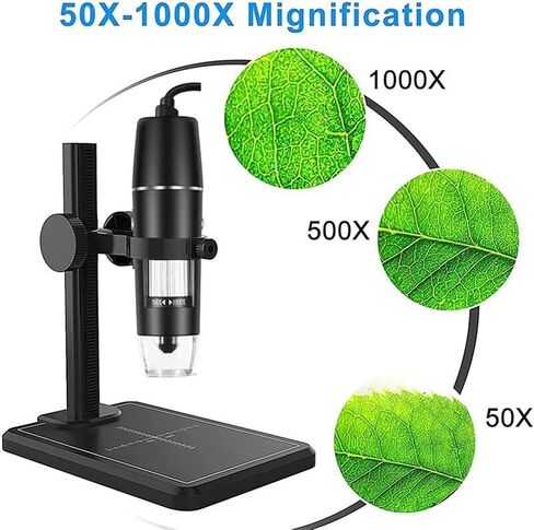 Microscope Accessories Kit Slide Preparation Camer 1600X | USB Digital Microscope 8 LEDs Electronic Microscope Zoom Camera Magnifier Microscope Accessories in Kuwait