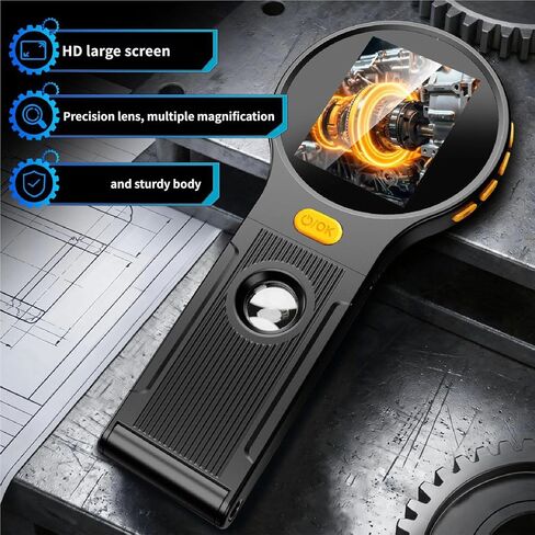 Handheld Digital Microscope with 2.8 Inch Screen, 1000x Magnification Foldable Viewer for Coin Jewelry Small Parts and Computer Observation Magnifier Type C Close Up Tool Desktop Observation in Kuwait