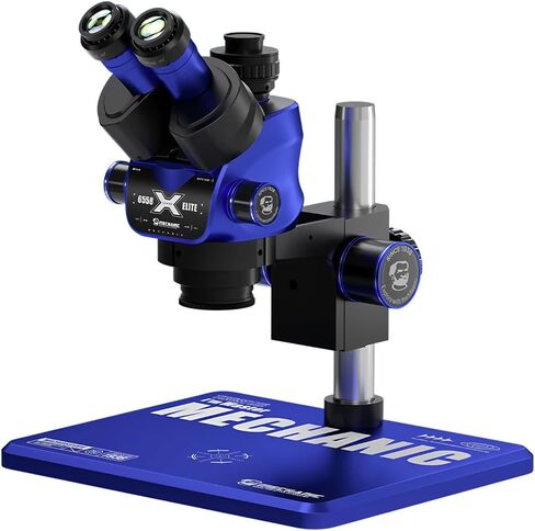MECHANIC 6558 Elite-B11 Trinocular Stereo Microscope 6.5X-58X Magnification 100mm Lift WF10X25 HD Wide-Angle Optical Eyepiece in Saudi Arabia