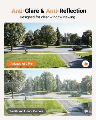 Anlapus 4 Pack 3MP 2K No Drill WiFi Magnetic Window Angle Mounted Camera | Adjustable 20°Tilt Angle Mount, No subscription, Anti glare, Color Night Vision, US-Only Cloud Storage, AI Detection, 5G/2.4G in Kuwait