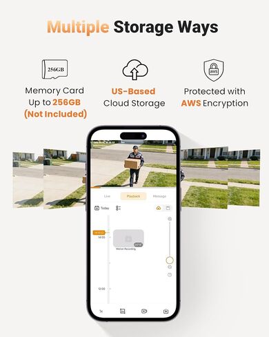 Anlapus 4 Pack 3MP 2K No Drill WiFi Magnetic Window Angle Mounted Camera | Adjustable 20°Tilt Angle Mount, No subscription, Anti glare, Color Night Vision, US-Only Cloud Storage, AI Detection, 5G/2.4G in Kuwait