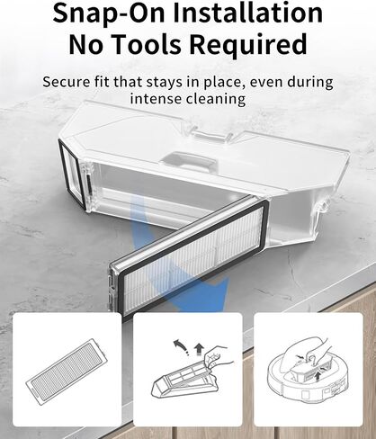 4 Pack HEPA Filter Compatible with Roborock Qrevo Series (Qrevo Pro/MaxV/S/Plus/Curv/Curv S5X/Edge/Edge S5A), QV 35A / QV 35A Robot Vacuum, Maintain Strong Suction, Reduce Dust & Pet Hair in Saudi Arabia