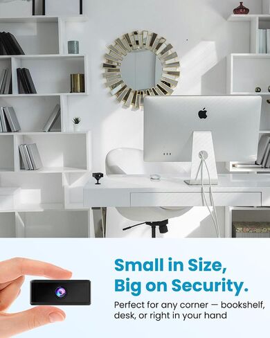Mini Security Camera, 4K Wireless Indoor Outdoor No Wifi Security Camera | WiFi /No-WiFi Optional, Indoor/Outdoor Small Surveillance Camera with Night Vision, Sticking/Magnetic/Screw in, Black in Saudi Arabia