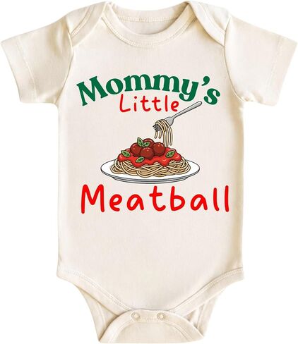Mommy’s Little Meatball Baby Onesie Bodysuit for Boys and Girls, Funny Italian Newborn Gift, Food Baby Clothes in Saudi Arabia