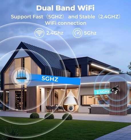 Light Bulb Security Camera 2 Packs, 5G&2.4GHz 2K Security Cameras Wireless Outdoor 360° PTZ Cameras for Home Security with Color Night Vision, 2 Way Talk, AI Human Detection, Screw in Light Socket in Saudi Arabia