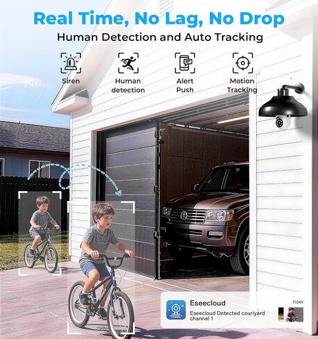 Light Bulb Security Camera 2 Packs, 5G&2.4GHz 2K Security Cameras Wireless Outdoor 360° PTZ Cameras for Home Security with Color Night Vision, 2 Way Talk, AI Human Detection, Screw in Light Socket in Saudi Arabia