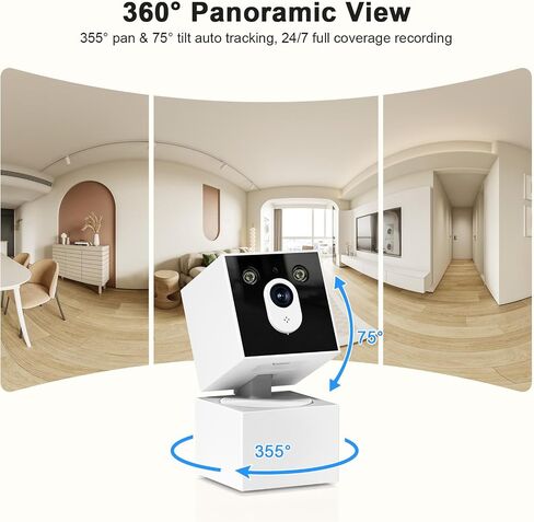 2K Dog Face Shaped Cameras for Home Security, No Subscription, 5G/2.4G WiFi Indoor Camera PTZ Pet Baby Monitor, Auto Motion Tracking, 911 Emergency Alert, Night Vision,Work with Alexa(2 Pack) in Kuwait