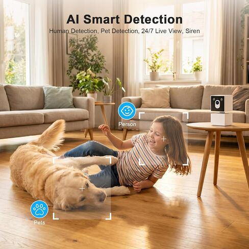 2K Dog Face Shaped Cameras for Home Security, No Subscription, 5G/2.4G WiFi Indoor Camera PTZ Pet Baby Monitor, Auto Motion Tracking, 911 Emergency Alert, Night Vision,Work with Alexa(2 Pack) in Kuwait