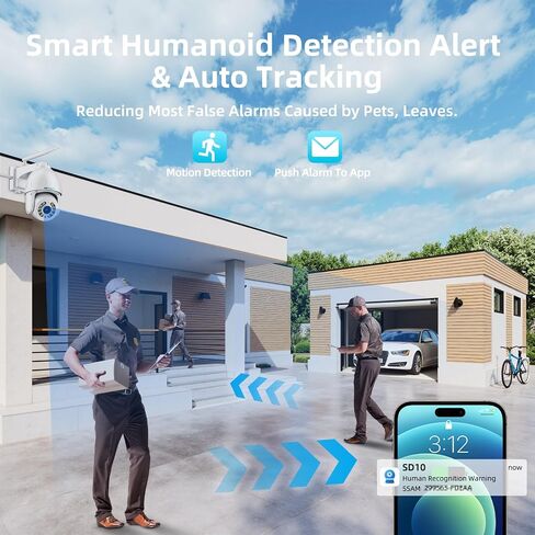 PTZ Security Camera Outdoor, SV3C 5MP Auto Tracking WiFi IP Camera, 5X Zoom | All Metal Shell, Full Color Night Vision, Motion Detection Alerts, 2-Way Audio, 24/7 Recording, Camhipro, RTSP, Blueiris in Saudi Arabia