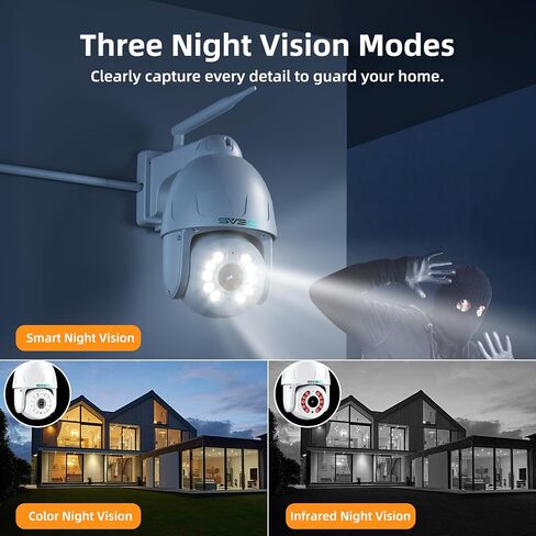 PTZ Security Camera Outdoor, SV3C 5MP Auto Tracking WiFi IP Camera, 5X Zoom | All Metal Shell, Full Color Night Vision, Motion Detection Alerts, 2-Way Audio, 24/7 Recording, Camhipro, RTSP, Blueiris in Saudi Arabia