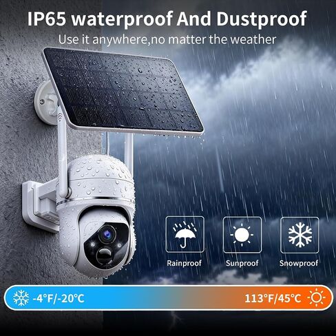 Goalake 3MP 2K Solar PTZ Security Camera, Battery Wireless Outdoor 360° View,AI Motion Detection,2-Way Talk,Spotlight Siren,IP65,No Monthly Fee,Cloud/up to 512GB SD Storage (Pre-Inserted a SD Card) in Saudi Arabia