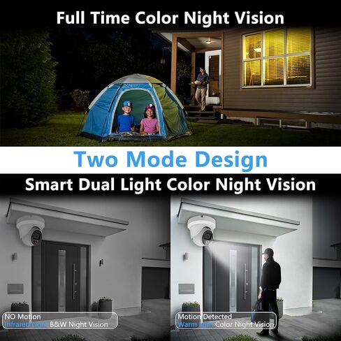 8MP 4K PoE IP Security Camera, H.265 Dome IP Camera with Smart Dual Light Colorvu, 5X Optical Zoom, Two Way Talk, SD Card Slot, 98ft Night Vision, 110°Wide Angle, Human/Vehicle Detection in Kuwait