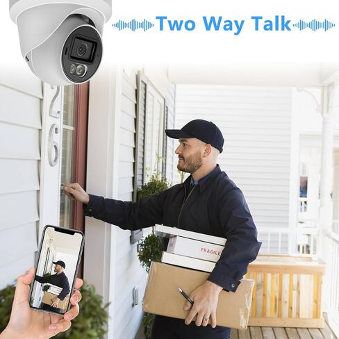 8MP 4K PoE IP Security Camera, H.265 Dome IP Camera with Smart Dual Light Colorvu, 5X Optical Zoom, Two Way Talk, SD Card Slot, 98ft Night Vision, 110°Wide Angle, Human/Vehicle Detection in Kuwait