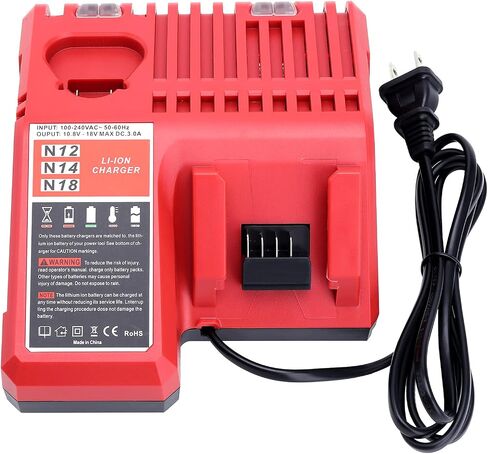12V 18V Multi-Voltage Battery Charger Compatible with Mil-Waukee - Lasica 3.0A 12V/18V 48-59-1812 Rapid Charger Compatible with Mil-Waukee Lithium Heated Jacket Power Tool Battery Packs in Saudi Arabia