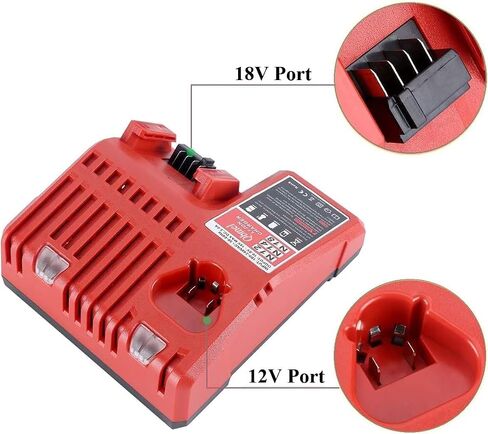 12V 18V Multi-Voltage Battery Charger Compatible with Mil-Waukee - Lasica 3.0A 12V/18V 48-59-1812 Rapid Charger Compatible with Mil-Waukee Lithium Heated Jacket Power Tool Battery Packs in Saudi Arabia