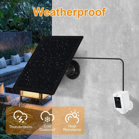 Solar Panel Charger for Ring Camera, Compatible with Ri ng Stick Up Cam Battery, Ring Spotlight Cam Battery, Not for Spotlight Plus/Pro, Waterproof, 6W Fast Charging (Black-2Pack) in Saudi Arabia