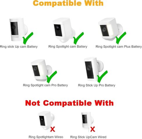 Solar Panel Charger for Ring Camera, Compatible with Ri ng Stick Up Cam Battery, Ring Spotlight Cam Battery, Not for Spotlight Plus/Pro, Waterproof, 6W Fast Charging (Black-2Pack) in Saudi Arabia