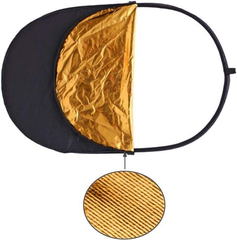 Foto&Tech 36"x47"/90x120CM 5-in-1 Collapsible Light Reflector/Diffuser Oval Multi-Disc (Translucent Silver Black Gold White) in Carry Bag for Studio Indoor/Outdoor Any Photography Situation in Saudi Arabia