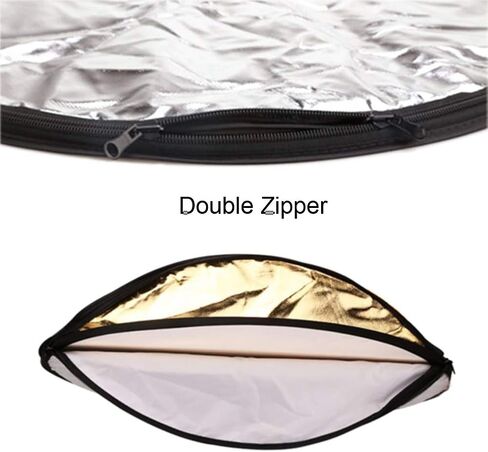 Foto&Tech 36"x47"/90x120CM 5-in-1 Collapsible Light Reflector/Diffuser Oval Multi-Disc (Translucent Silver Black Gold White) in Carry Bag for Studio Indoor/Outdoor Any Photography Situation in Saudi Arabia