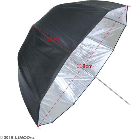 LINCO Lincostore 44" Photography Umbrella Black and Silver Photo Studio Umbrella Deep Umbrella (Parabolic 75") 3261 in Saudi Arabia