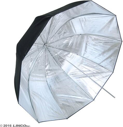 LINCO Lincostore 44" Photography Umbrella Black and Silver Photo Studio Umbrella Deep Umbrella (Parabolic 75") 3261 in Saudi Arabia