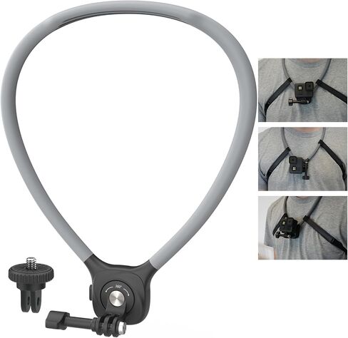 Osmo Action Neck Mount with Chest Strap for DJI Action 5 Pro 4 3 Osmo 360, Magnetic Quick Release Hanging Necklace Body Strap POV Holder Accessories in Kuwait