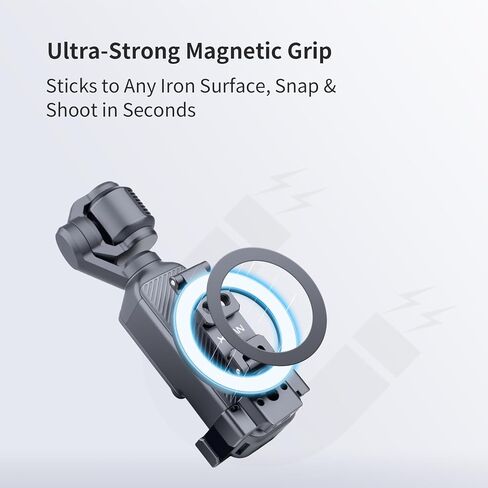 Magnetic Holder Mount Stand for DJI OSMO Pocket 4/3, Xtra Muse | Aluminium Expansion Cage with Cold Shoe & 1/4" Screw Mount, Pocket Accessories for Vertical Shooting/Teleprompter/Monitoring in Saudi Arabia