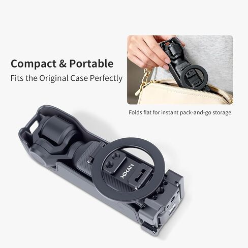 Magnetic Holder Mount Stand for DJI OSMO Pocket 4/3, Xtra Muse | Aluminium Expansion Cage with Cold Shoe & 1/4" Screw Mount, Pocket Accessories for Vertical Shooting/Teleprompter/Monitoring in Saudi Arabia