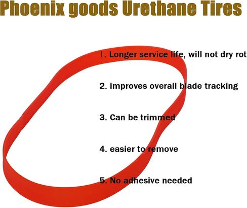 Urethane Band Saw Tires 14 inch x 1 inch x .095 inch 2 Pack fit Jet: JWBS-14DXPRO JWBS-14CS JWBS14OS Grizzly: G0457 G0555 G0555P G0555X G0580 T21005 G1019 G1019Z Powermatic: PWBS-14 PWBS-14CS in Saudi Arabia