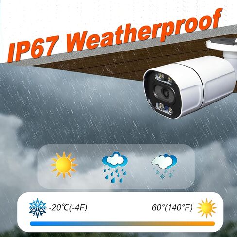 SINIS 4K Analog Security Camera, 8MP 24/7 Full Color Bullet Camera Outdoor | Ture Color Night Vision,F1.0 Super Aperture, True WDR, Waterproof,Metal, 4 in1 TVI/AHD/CVI/CVBS(DVR Required, Not Included) in Kuwait