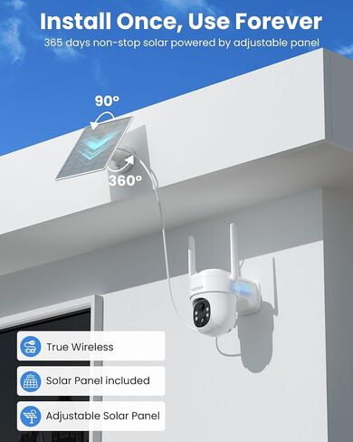 VIZIUUY 2Pack Solar Security Cameras Wireless Outdoor,3MP Security Cameras Wireless Outdoor with 128GB SD Card in Saudi Arabia