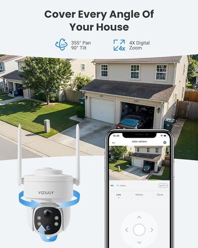 VIZIUUY 2Pack Solar Security Cameras Wireless Outdoor,3MP Security Cameras Wireless Outdoor with 128GB SD Card in Saudi Arabia