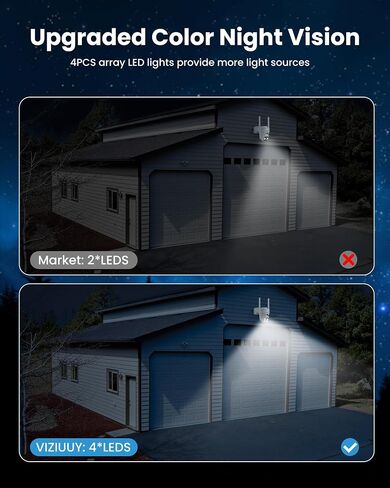 VIZIUUY 2Pack Solar Security Cameras Wireless Outdoor,3MP Security Cameras Wireless Outdoor with 128GB SD Card in Saudi Arabia